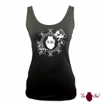 Camiseta tirantes, negra. Logotipo blanco, toofeel moda alternativa