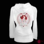 Sudadera mujer, blanca. Japonesa, rojo. Toofeel moda alternativa