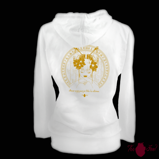 Sudadera mujer, blanca. Japonesa, ámbar. Toofeel moda alternativa