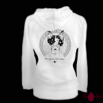 Sudadera mujer, blanca. Japonesa, negro. Toofeel moda alternativa