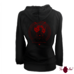 Sudadera mujer, negra. Japonesa, rojo. Toofeel moda alternativa