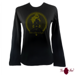 Camiseta mujer manga larga negra. Flamenca, verde. Toofeel