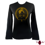 Camiseta mujer manga larga negra. Flamenca, ámbar. Toofeel