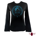 Camiseta mujer manga larga negra. Flamenca, azul. Toofeel