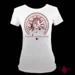 Camiseta manga corta blanca. Vikinga, granate. Toofeel