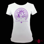 Camiseta manga corta blanca. Vikinga, morado. Toofeel