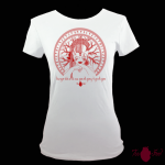 Camiseta manga corta blanca. Vikinga, rojo. Toofeel