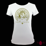 Camiseta manga corta blanca. Vikinga, verde. Toofeel