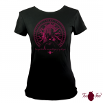 Camiseta manga corta negra. Vikinga, rosa. Toofeel
