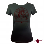 Camiseta manga corta negra. Vikinga, granate. Toofeel
