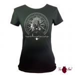 Camiseta manga corta negra. Vikinga, blanco. Toofeel