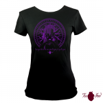Camiseta manga corta negra. Vikinga, morado. Toofeel