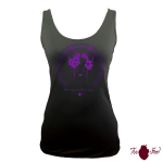 Camiseta tirantes, negra. Japonesa, morado. Toofeel