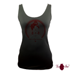 Camiseta tirantes, negra. flamenca, granate. Toofeel