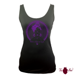 Camiseta tirantes, negra. Flamenca, morado. Toofeel