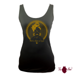 Camiseta tirantes, negra. Flamenca, ámbar. Toofeel