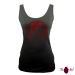 Camiseta tirantes, negra. Flamenca, rojo. Toofeel