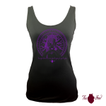 Camiseta tirantes, negra. Vikinga, morado. Toofeel