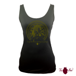 Camiseta tirantes, negra. Vikinga, verde. Toofeel