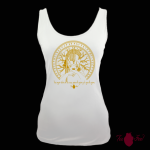 Camiseta tirantes, blanca. Vikinga, ámbar. Toofeel