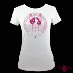 Camiseta manga corta blanca. Japonesa, rosa. Toofeel