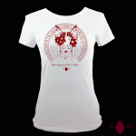 Camiseta manga corta blanca. Japonesa, rojo. Toofeel