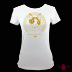 Camiseta manga corta blanca. Japonesa, ámbar. Toofeel