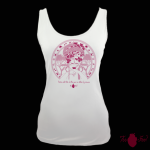 Camiseta tirantes, blanca. Africana, rosa. Toofeel