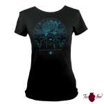 Camiseta manga corta negra. Africana, azul. Toofeel