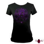 Camiseta manga corta negra. Africana, morado. Toofeel