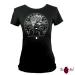 Camiseta manga corta negra. Africana, blanco. Toofeel