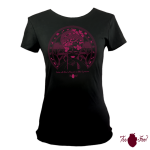 Camiseta manga corta negra. Africana, rosa. Toofeel