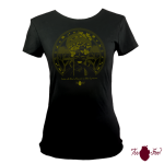 Camiseta manga corta negra. Africana, verde. Toofeel