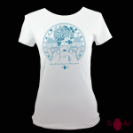 Camiseta manga corta blanca. Africana, azul. Toofeel