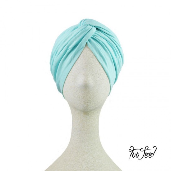 Modelo Turbante multipostura. Turquesa. Toofeel