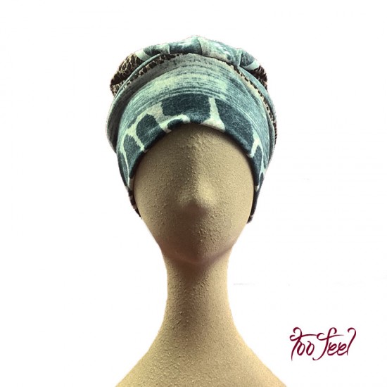 Modelo Turbante gorrito. Estampado 3. Toofeel moda alternativa