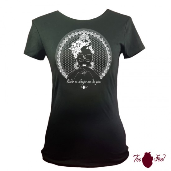 Camiseta manga corta negra. Flamenca, blanca, toofeel moda alternativa