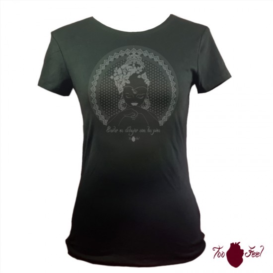 Camiseta manga corta negra. Flamenca, gris, toofeel moda alternativa