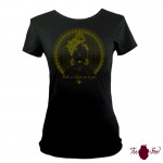 Camiseta manga corta negra. Flamenca, verde, toofeel moda alternativa