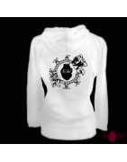 Sudadera para mujer color blanco con logotipo de Toofeel moda alternativa